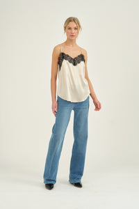 Pieszak Jeans PD-Lulu Lace Silk Singlet Shirts & Blouses 018 Vanilla White
