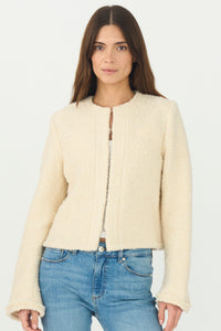 Pieszak Jeans PD-Aya Boucle Jacket Coats & Jackets 020 White Pearl