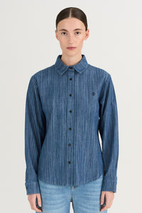 Pieszak Jeans PD-Becca Shirt Wash Atlantic Denim Stripe Shirts & Blouses 51 Denim Blue