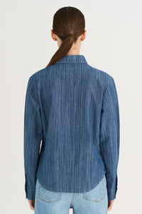 Pieszak Jeans PD-Becca Shirt Wash Atlantic Denim Stripe Shirts & Blouses 51 Denim Blue