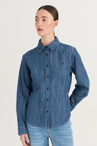 Pieszak Jeans PD-Becca Shirt Wash Atlantic Denim Stripe Shirts & Blouses 51 Denim Blue