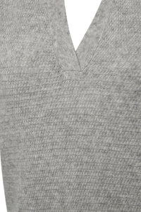 Pieszak Jeans PD-Billie 2/4 Sleeve Split Neck Knit Knitwear 812 Light Grey Melange