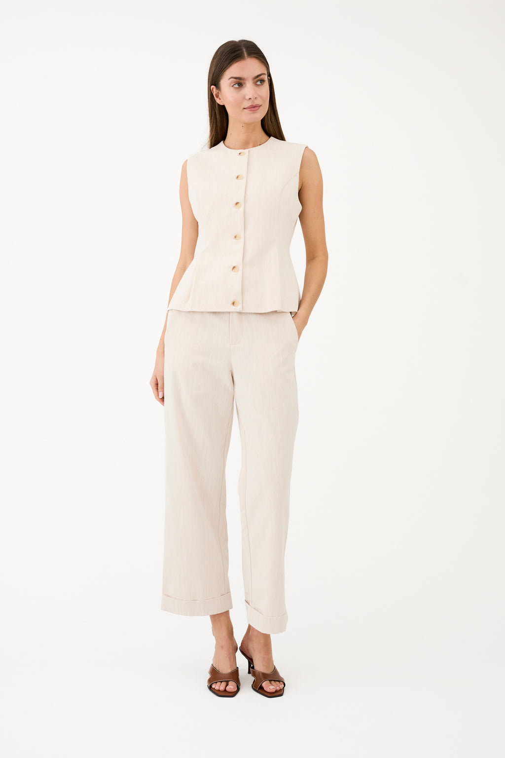 PD-Birkin Weekend Cropped Pant Wash Solaris - Sand Melange – Pieszak