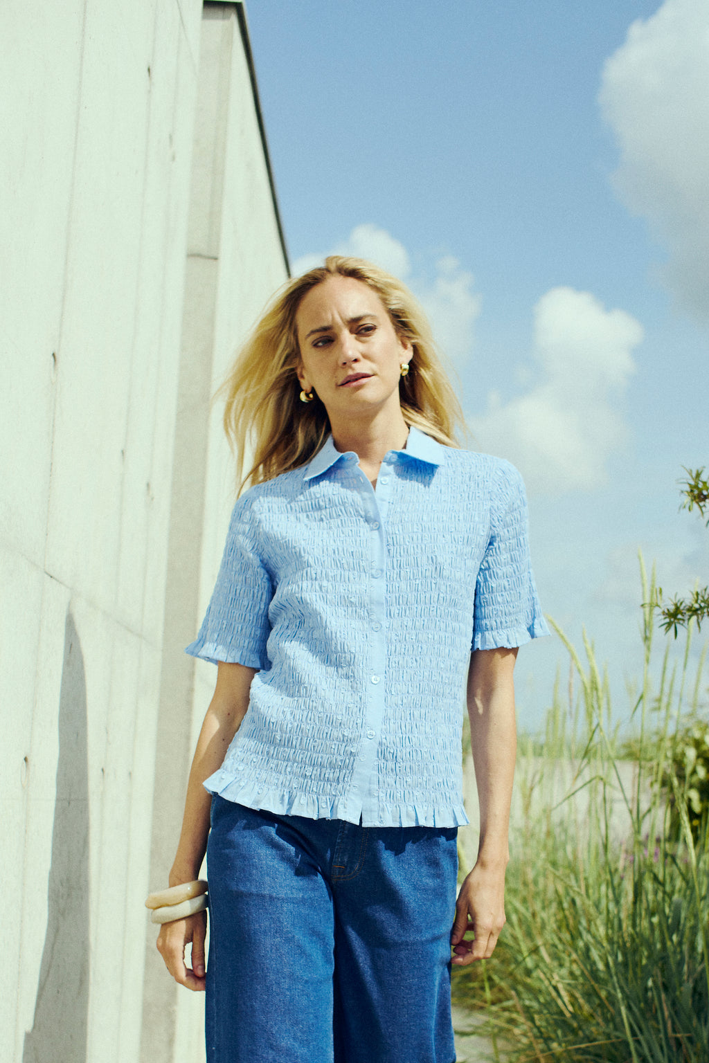 PD-Cala Smock Shirt - Air Blue – Pieszak