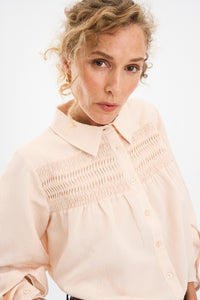 Pieszak Jeans PD-Cassandra New Pintuck Velvet Shirt Shirts & Blouses 05 Champagne