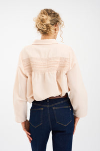 Pieszak Jeans PD-Cassandra New Pintuck Velvet Shirt Shirts & Blouses 05 Champagne