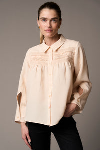 Pieszak Jeans PD-Cassandra New Pintuck Velvet Shirt Shirts & Blouses 05 Champagne