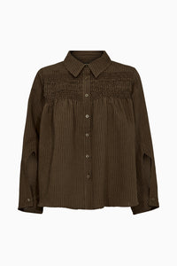 Pieszak Jeans PD-Cassandra New Pintuck Velvet Shirt Shirts & Blouses 768 Black Coffee