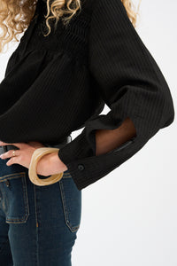 Pieszak Jeans PD-Cassandra New Pintuck Velvet Shirt Shirts & Blouses 9 Black