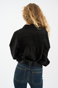 Pieszak Jeans PD-Cassandra New Pintuck Velvet Shirt Shirts & Blouses 9 Black