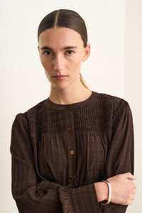 Pieszak Jeans PD-Cassie Pintuck Shirt Shirts & Blouses 768 Black Coffee