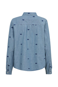 Pieszak Jeans PD-Francesca Denim Heart Emb. Shirt Shirts & Blouses 512 Chambrey Blue