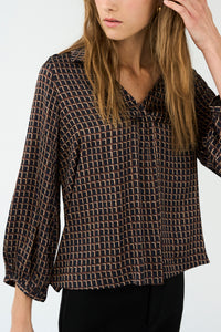 Pieszak Jeans PD-Gaya V-Neck Blouse Shirts & Blouses 00 print