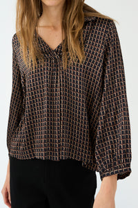 Pieszak Jeans PD-Gaya V-Neck Blouse Shirts & Blouses 00 print
