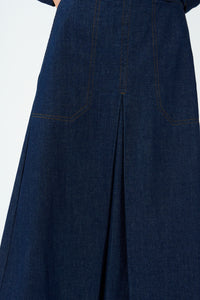 Pieszak Jeans PD-Harper Chambrey Pleat Skirt Skirt 510 Rinse Denim