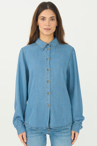 Pieszak Jeans PD-Heather Shirt Shirts & Blouses 513 Mid Blue Denim