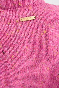 Pieszak Jeans PD-Holly Button High Neck Knit Knitwear 32 Berry Glow