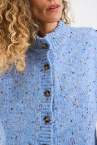 Pieszak Jeans PD-Holly Button High Neck Knit Knitwear 550 Blue Mist
