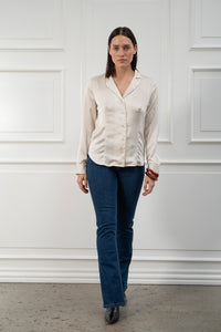 Pieszak Jeans PD-Iris Satin Shirt Shirts & Blouses 017 Whisper White