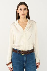 Pieszak Jeans PD-Iris Satin Shirt Shirts & Blouses 017 Whisper White