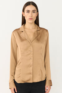 Pieszak Jeans PD-Iris Satin Shirt Shirts & Blouses 76 camel