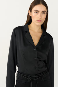 Pieszak Jeans PD-Iris Satin Shirt Shirts & Blouses 9 Black