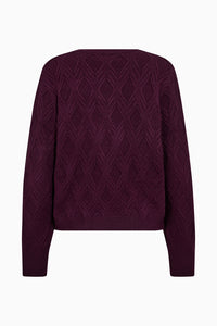 Pieszak Jeans PD-Jasmin O-Neck Knit Knitwear 360 Grape Nectar