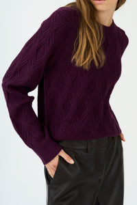 Pieszak Jeans PD-Jasmin O-Neck Knit Knitwear 360 Grape Nectar