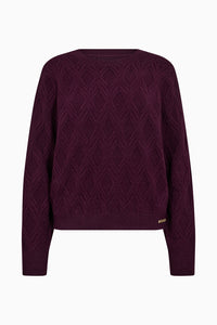 Pieszak Jeans PD-Jasmin O-Neck Knit Knitwear 360 Grape Nectar