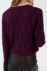 Pieszak Jeans PD-Jasmin O-Neck Knit Knitwear 360 Grape Nectar