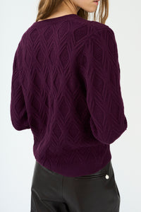 Pieszak Jeans PD-Jasmin O-Neck Knit Knitwear 360 Grape Nectar