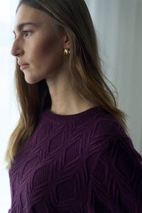 Pieszak Jeans PD-Jasmin O-Neck Knit Knitwear 360 Grape Nectar