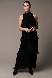 Pieszak Jeans PD-Lana Layered Maxidress Dresses 9 Black
