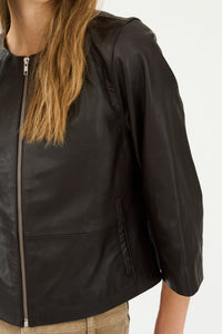 Pieszak Jeans PD-Lanni Leather 3/4 Sleeve Jacket Leather 768 Black Coffee