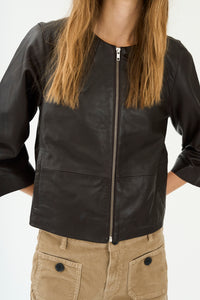Pieszak Jeans PD-Lanni Leather 3/4 Sleeve Jacket Leather 768 Black Coffee