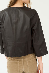 Pieszak Jeans PD-Lanni Leather 3/4 Sleeve Jacket Leather 768 Black Coffee