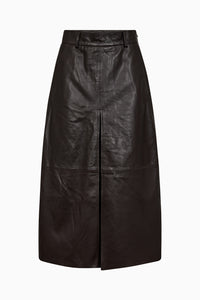 Pieszak Jeans PD-Lanni Leather Pleat Skirt Leather 768 Black Coffee