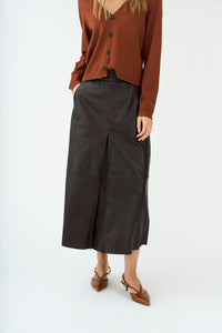 Pieszak Jeans PD-Lanni Leather Pleat Skirt Leather 768 Black Coffee