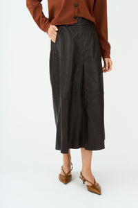 Pieszak Jeans PD-Lanni Leather Pleat Skirt Leather 768 Black Coffee