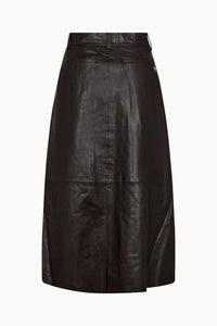 Pieszak Jeans PD-Lanni Leather Pleat Skirt Leather 768 Black Coffee