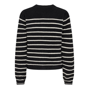 Pieszak Jeans PD-Lauren Striped Cardigan Knitwear 9 Black