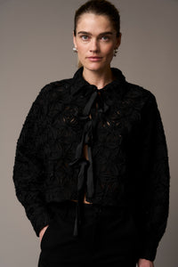 Pieszak Jeans PD-Lexie 3D Chiffon Tie jacket Shirts & Blouses 9 Black