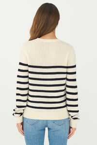 Pieszak Jeans PD-Manilla Stripe Knit Knitwear 904 White Pearl / Navy