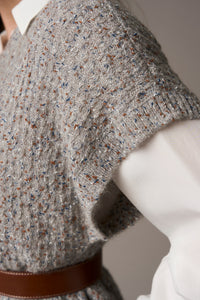 Pieszak Jeans PD-Marian Batwing Confetti Knit Knitwear 550 Blue Mist