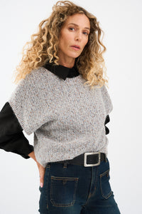 Pieszak Jeans PD-Marian Batwing Confetti Knit Knitwear 550 Blue Mist