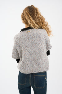 Pieszak Jeans PD-Marian Batwing Confetti Knit Knitwear 550 Blue Mist