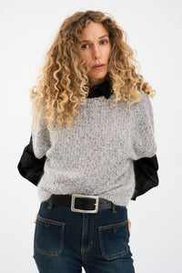 Pieszak Jeans PD-Marian Batwing Confetti Knit Knitwear 550 Blue Mist