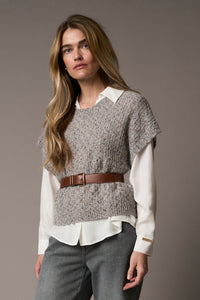 Pieszak Jeans PD-Marian Batwing Confetti Knit Knitwear 550 Blue Mist