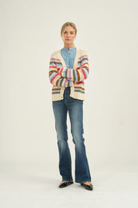 Pieszak Jeans PD-May Multi Stripe Cardigan Knitwear 00 Striped