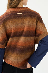 Pieszak Jeans PD-New Dew Oversize SS Knit Knitwear 71 Warm brown